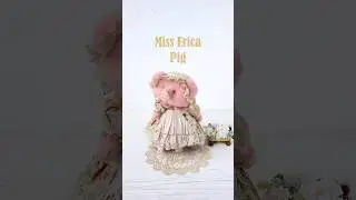Hand made mohair pig in a dress.  vintage style #teddy #handmadepig #piglove #vintagestyle