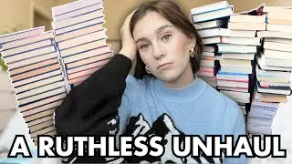 my BIGGEST book unhaul yet (100+ books) & a *possible* 2024 book buying ban
