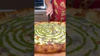 White pie with Italian sausage and pesto. &ldquo;Easy Dough Recipe&rdquo; on my page. #pizza