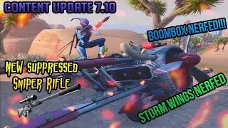 Fortnite Battle Royale Content Update 7.10! New Suppressed Sniper Rifle! Boombox and Dynamite Nerf
