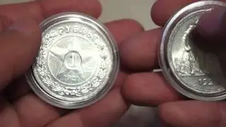 One year silver coin collection / stack. Russian silver and foreign bullion.
