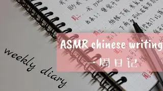 ASMR chinese handwriting| weekly diary 一周日记|native chinese writing