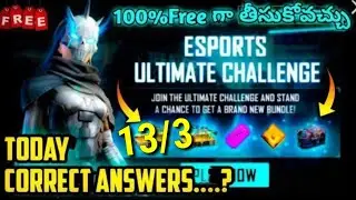Esports Ultimate Challenge Event Day 2 Answers FF 🔥Ultimate  Challenge Event Correct Answers