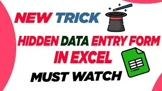 Hidden Data Entry Form in Excel | Excel Hidden Tricks