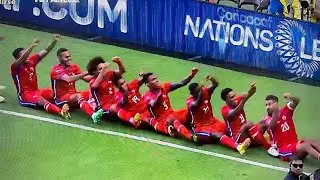 El festejo de Panam&aacute; en el gol anulado de An&iacute;bal Godoy