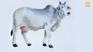 Как нарисовать корову || Картина &laquo;Белая корова&raquo; || #artjanag