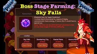Auto Sky Falls Boss Farming - Super Evolution Materials!! - Monster Super League (MSL)