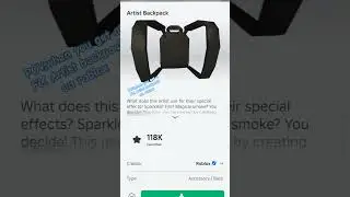 POV:when you get a FX Artist backpack in roblox #roblox #robloxitems