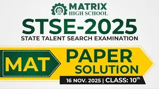 STSE 2025 Paper Analysis | MAT Paper Solution Class 10 | State Talent Search Examination | MHS Sikar