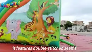 Commercial grade inflatable safari slide for kids.
