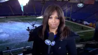 Metrodome roof collapse.  Pam Oliver describes that huge hole behind her.........