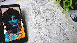 Draw With Me - Krishna Drawing,  Outline Tutorial,  Step By Step 😍