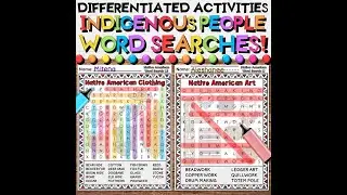 Indigenous People Word Search - Native American Heritage Vocabulary Activities