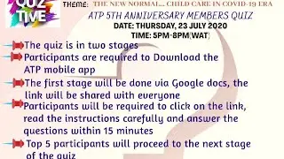 ATP 5th Anniversary Members Quiz - Stage 2