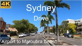 Driving Airport to Maroubra Beach | Sydney Australia | 4K UHD