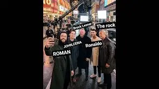 Selfie Photo Ronaldo, Roman Reigns, Brock Lesnar and The Rock #shorts #wwe #wrestler #ronaldo #like