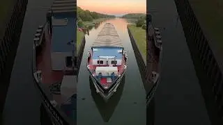 Kleine Schleuse Dorsten ⚓️ Enjoy canal lock Wesel Datteln Kanal. Cargo ship, motor freighter