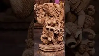 Exquisite Wooden Goddess Saraswati Sculpture  Masterpiece of Divine Craftsmanship