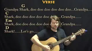 Baby Shark (Kid Song) Guitar Cover Lesson in G Major with Chords/Lyrics - Munson
