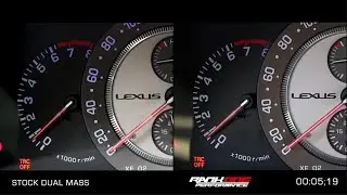 Lexus IS200 Lightened flywheel comparison