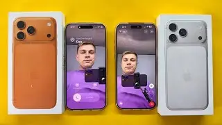 Two iPhone 17 pro max boxes FaceTime Video incoming Call, Outgoing Caller