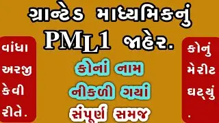 ગ્રાન્ટેડ માધ્યમિકનું PML1 જાહેર | વાંધા અરજી કેવી રીતે કરવી | GRANTED SECONDARI PML1 DECLARED |PML1
