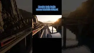 Epic Photorealistic Train Interchange Above the River 🌅🚄
