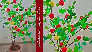 How to make Artificial Apple Tree with Balloons and Cotton || Art & Craft || Home Decor