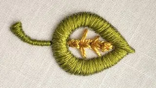 Simple Leaf Embroidery Pattern for Beginners