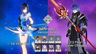C6 Yelan Electro charged Duo & C2 Flins Lunar charged || Spiral Abyss Luna I || 36 stars 