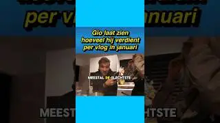 😯💶 Gio laat zien hoeveel hij verdient per vlog in januari #gio #geld #vlog