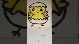 Easy chick 🐣 drawing #forkidsandchildren #fortoddlers #trending #shorts
