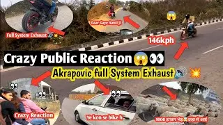 Crazy Public Reaction👀😱Akrapovic Full System🔊Loudest Sound Mt15 Top Speed Dekho MotoRider Lucknow😱