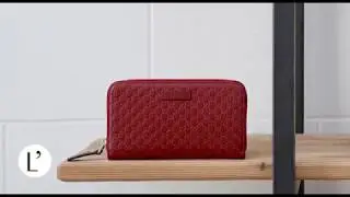 Gucci women's zip around leather wallet