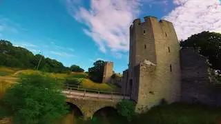 Ringmuren i Visby fr&aring;n dr&ouml;nare 2017