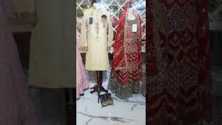 New bridal maxci Red colour and groom sherwani gold colour new collection