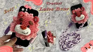 CROCHET IDEAS 🐻 Amigurumi Crochet LOTSO BEAR 🌼 Cell Phone Back Clip Crochet Tutorial