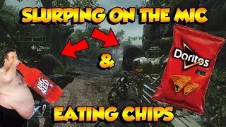 SLURPING DRINKS AND EATING CHIPS OVER THE MIC TROLLING (Black Ops 2 Funny Moments)