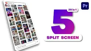 Vertical Multiscreen - 5 Split Screen | Premiere Pro Template | Tutorial