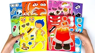 ✨ Paper DIY ✨ INSIDE OUT 2 Sticker Book Dress Up | Fun ASMR with Joy  & Anger !