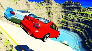 BeamNG drive - Leap Of Death Car Jumps & Falls Into water - Crash Therapy