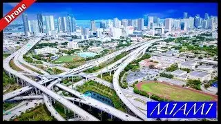 Miami's Traffic I95 & 836 Expy drone footage 4K
