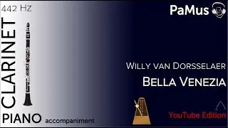 Willy van Dorsselaer: Bella Venezia for clarinet and piano, accompaniment 442Hz