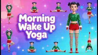 Morning Wake Up Yoga with Zoey ☀️🧘&zwj;♀️ | Stretch, Smile & Kpop music yoga for Kids 😁  #HappyStart