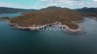 Calm Waters Of Advancetown Lake Near Hinze Dam   Lush Mountain Surrounded By Dead Trees   Gold Coast