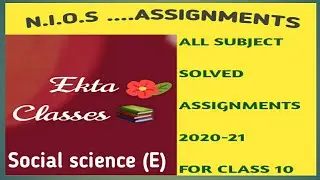 N.I.O.S...Tutor Marked Solved Assignment....#Social Science for class 10th..english medium 2020-21..