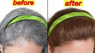 How to make brown hair dye at home to naturally turn gray hair brown#hair #viral #beauty