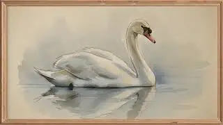 Swan Lake - Vintage Frame TV Art with Gold Frame - Screensaver for TV Wallpaper