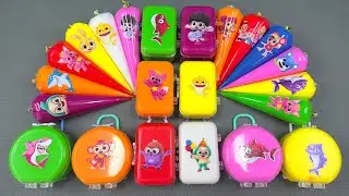 Finding Pinkfong, Jeni, Bebefinn and Hogi in Colorful Rainbow Slime ASMR