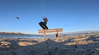 Fun with a Kite - Bench Edition | Christmas Kitesurfing in Fehmarn Wulfener Hals